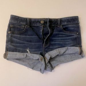 American Eagle Hi-Rise Shortie Shorts Size 8 Blue Jean Shorts SKU 60